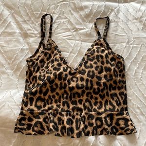 Kortni Jeane leopard print swim top